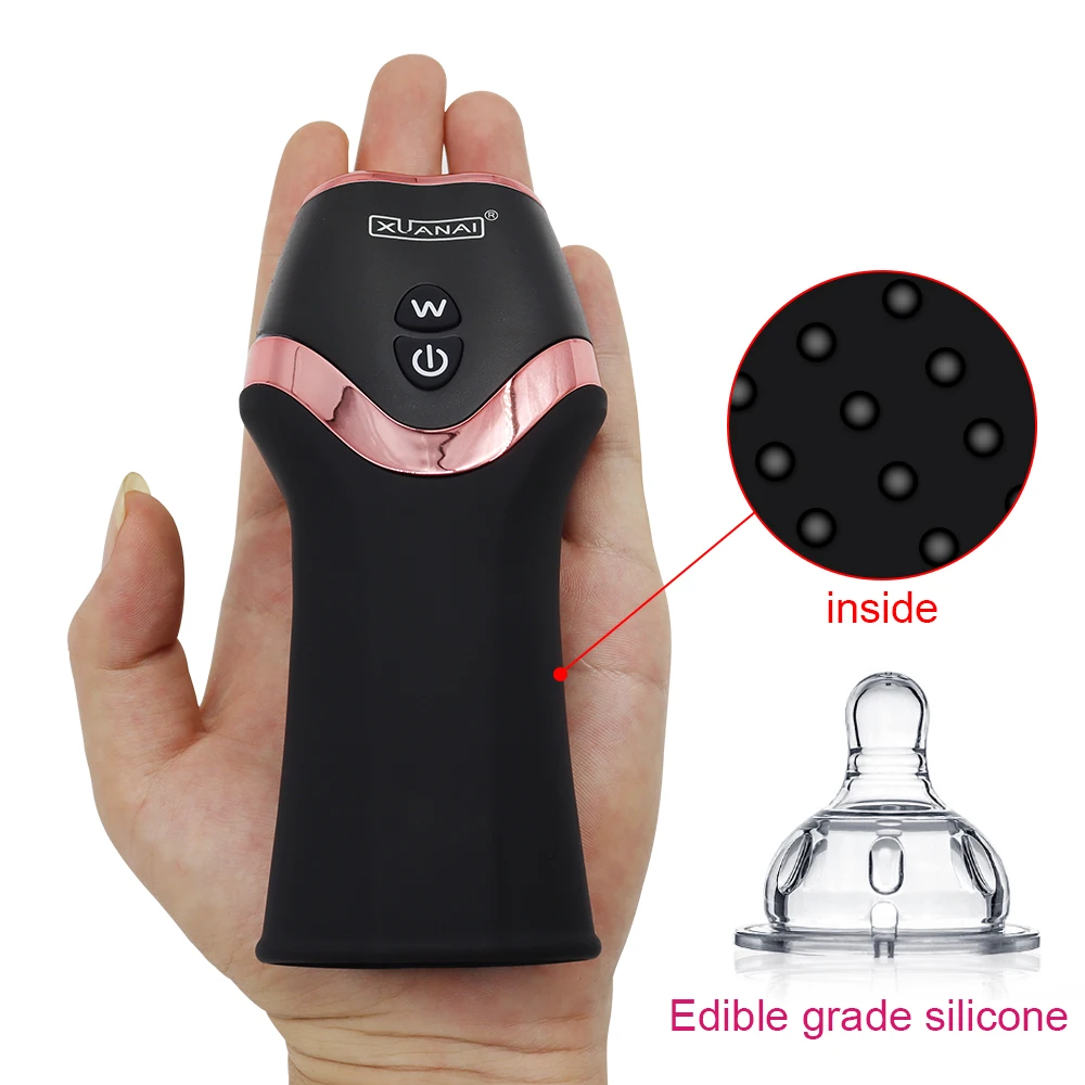 Penis Pump Vibrator Penis Delay 12 Speed Male Masturbator Trainer Adult Automatic Glans Stimulate Exercise Oral Sex Toys for Men