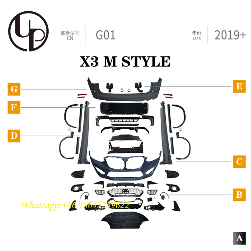 2020y X3 G01 car bumpers for BM x3 g01 to M style body kits 2019y X3M facelift