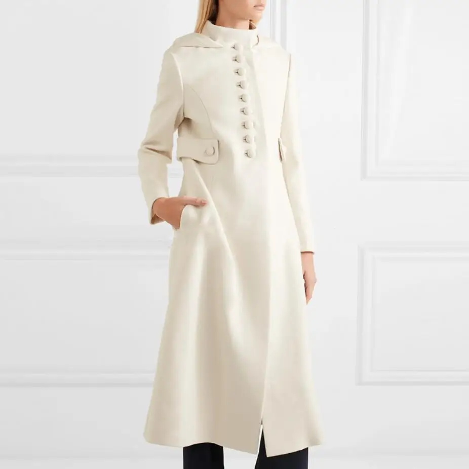 

2019 autumn Winter Women Simple look Maxi Long Woolen Coat Female Woolen Blended hooded warm overcoat Outerwear r1721