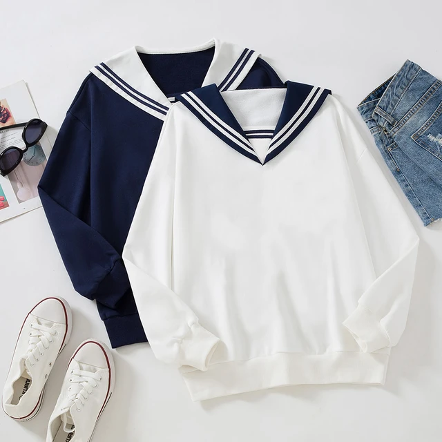 Sailor collar hoodie hotsell