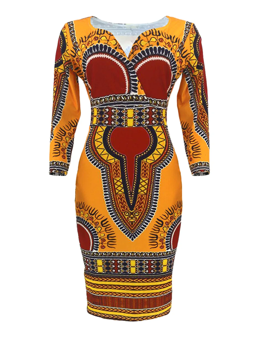 Plus Size 3xl African Dresses for Women Dashiki Print Tribal Ethnic Fashion V-neck Ladies Clothes Casual Sexy Dress Robe Party