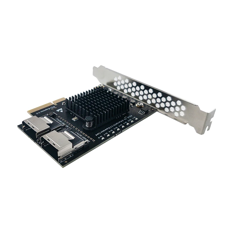 Carte d'extension adaptateur de puce, 8 ports SATA 3.0 SFF8087 PCIe 3.0 X4 vers Mini SAS PCIe vers SFF 8087 SFF-8087 SATA 3 ASM1166