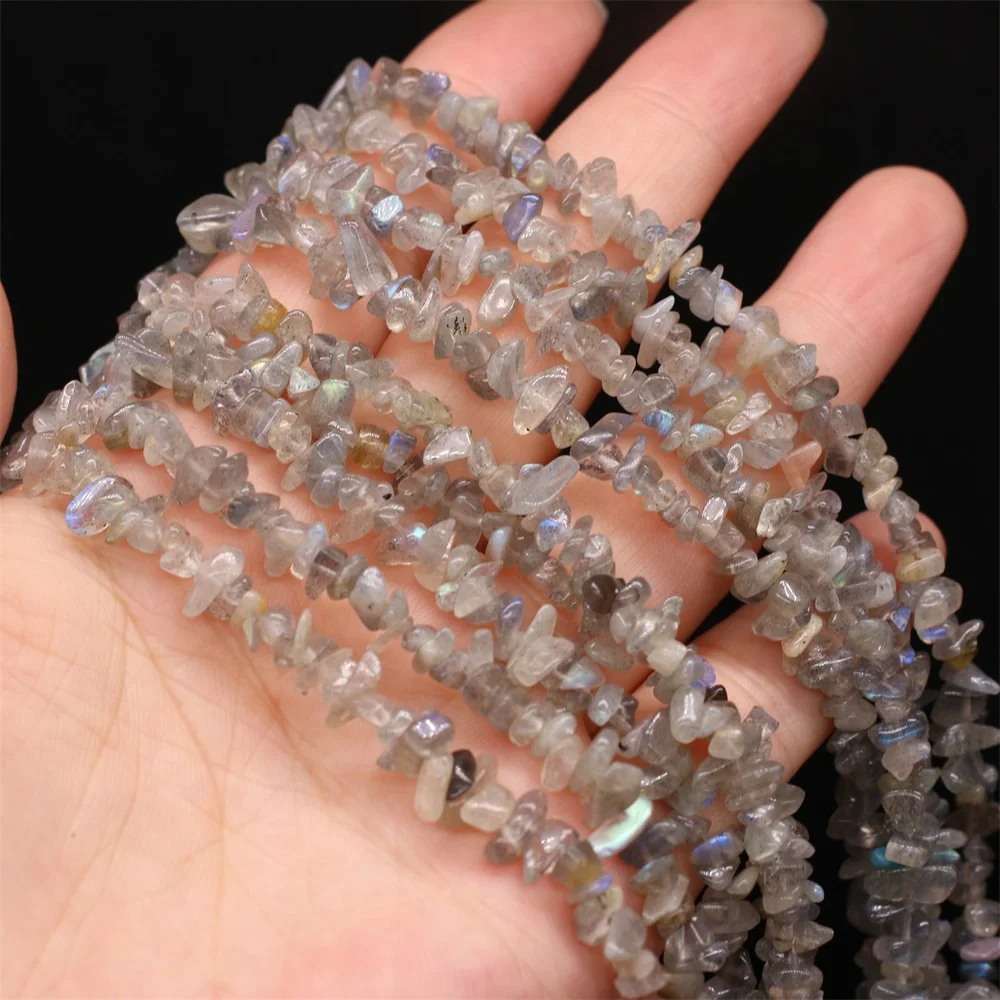 Natural Labradorite Chips Nugget Stone Beads Irregular Semi-precious Gravel Beads for Women DIY Jewelry Making Bracelet Necklace