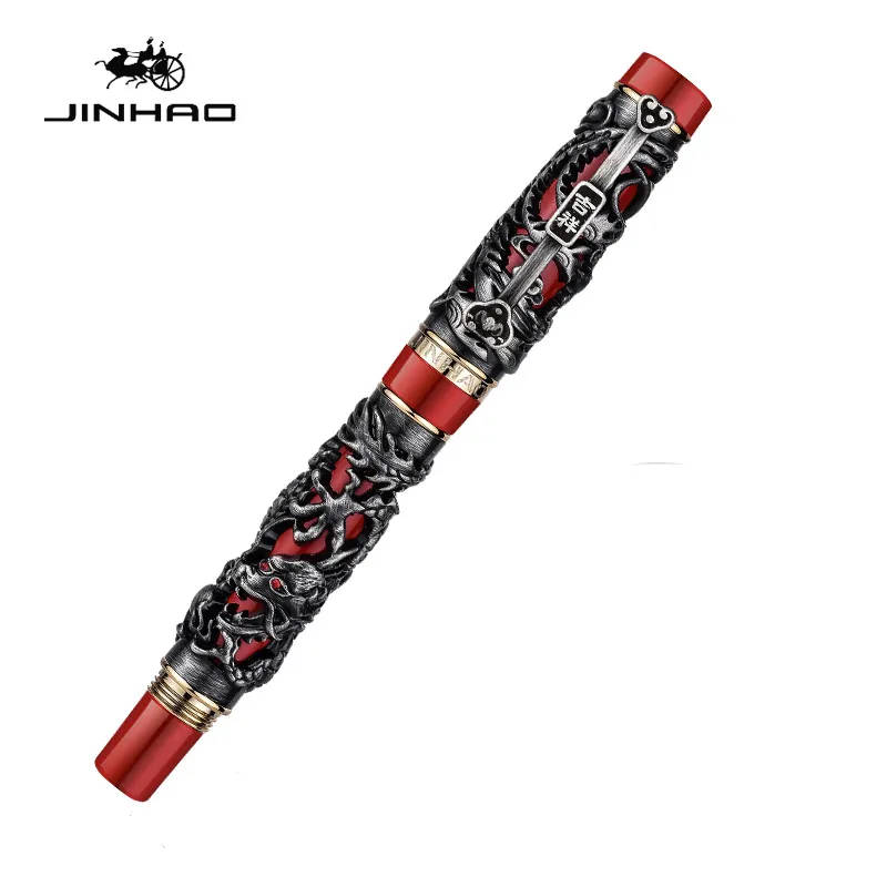 

Шариковая ручка Jinhao Heavy Dragon, черная ручка 0,7 мм с чернилами, запасные ручки для письма, деловой и офисный подарок с высококачественной подарочной коробкой