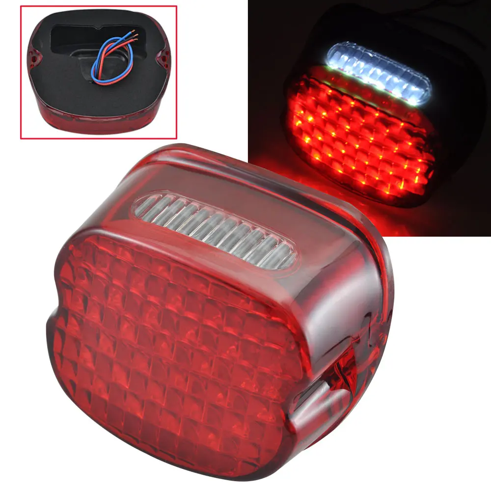 Motorcycle Rear Tail Light LED Light Brake Light and License Plate Lamp For Harley Dyna Fat Bob Low Rider Road King Fat Boy