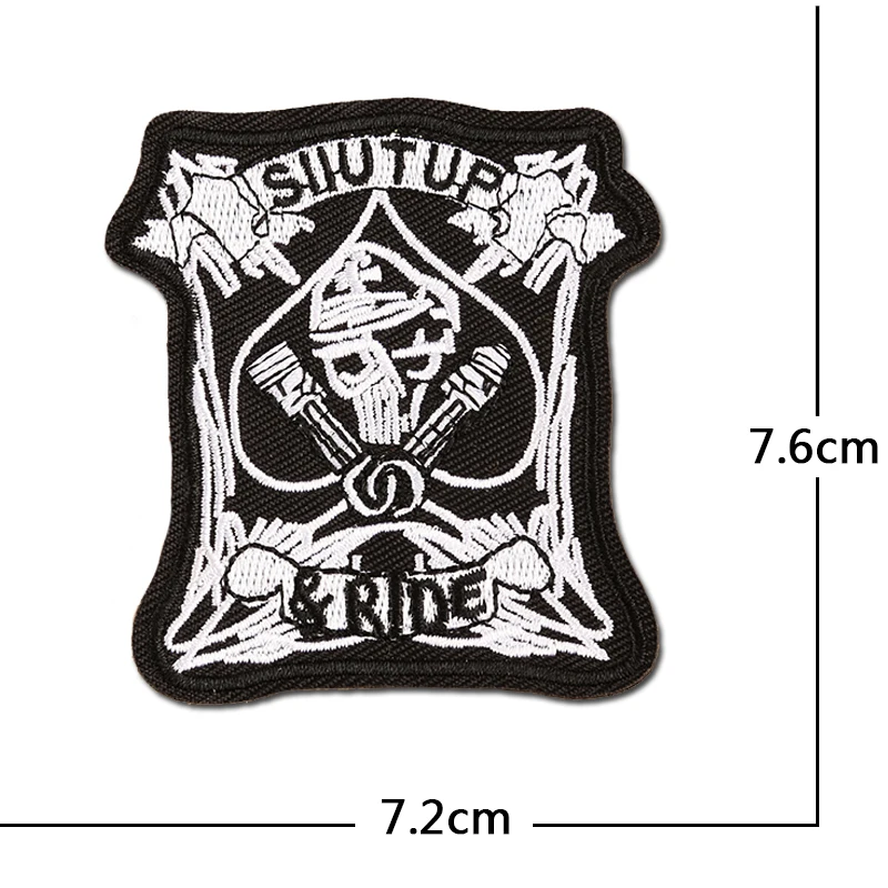 Black And White Embroidery Applique Ironing Sewing Supplies Decorative Badges Patches For Clothing ROCK BAND PUNK