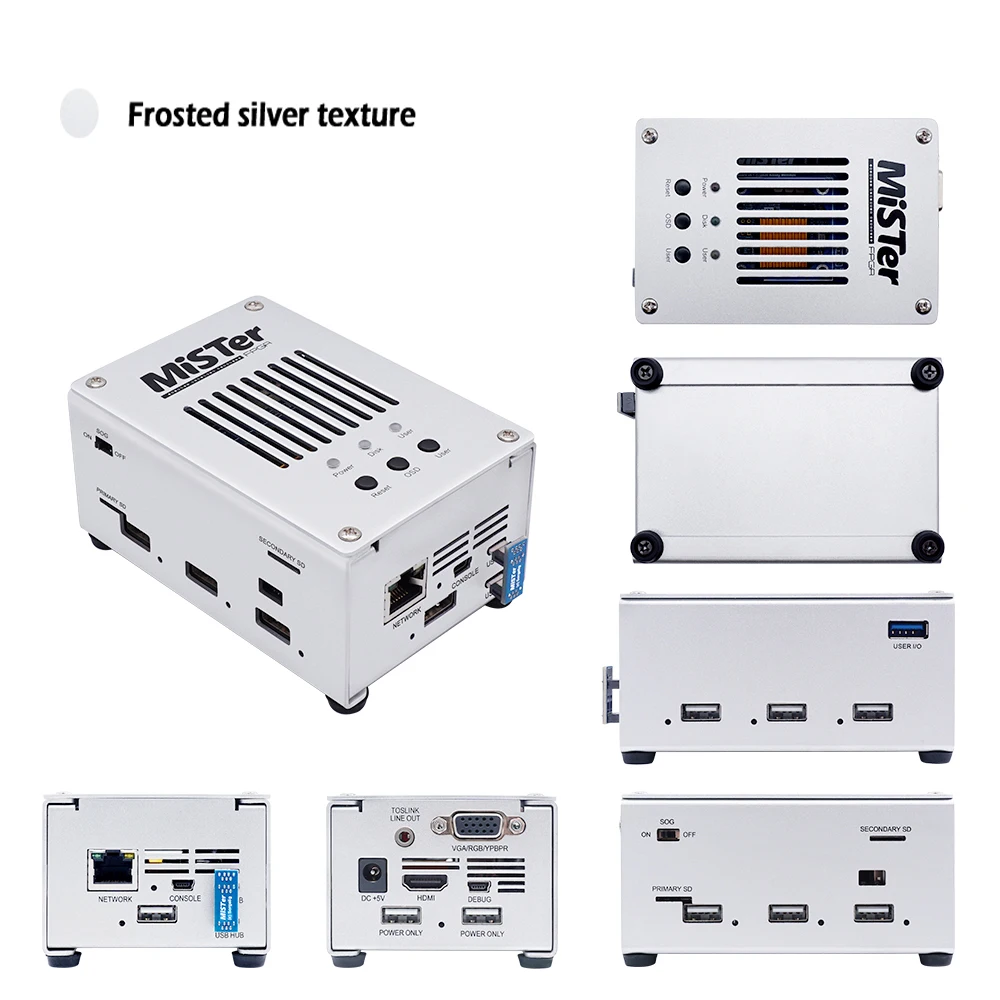 Metalowe etui BitFunx dla Mister FPGA zestaw kombinezon do DE10-Nano płyty głównej/v6.1 I/O deska I nowy Mister Hub USB