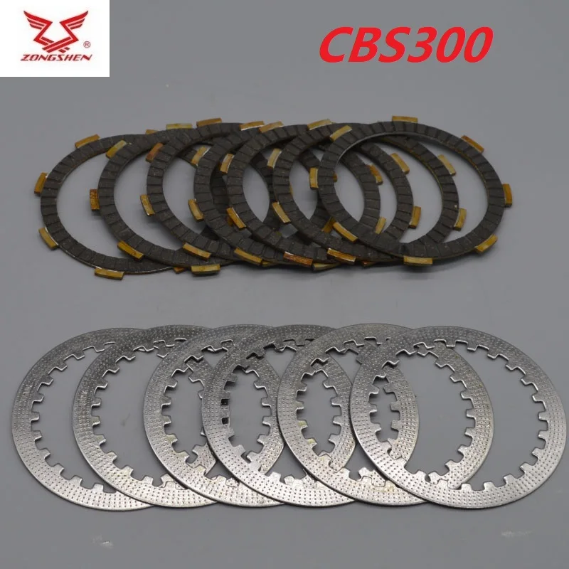 7pcs/set zongshen cbs300 engine clutch plate 300cc Motorcycle dirt pit bike bosuer BSE m6 j1