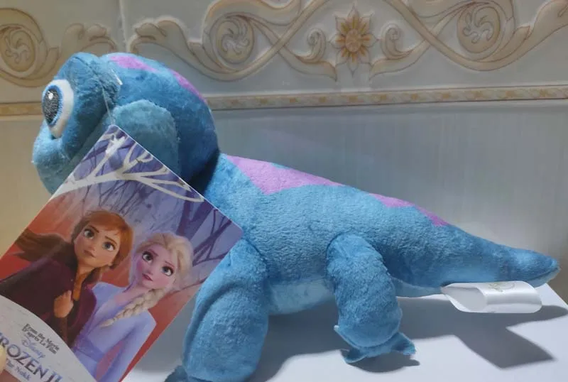 Original DISNEY Children\'s Cartoon Plush Toys Frozen 2 Elsa Olaf Toys Bruni Figurine Chameleon 23cm A Birthday Present For Child