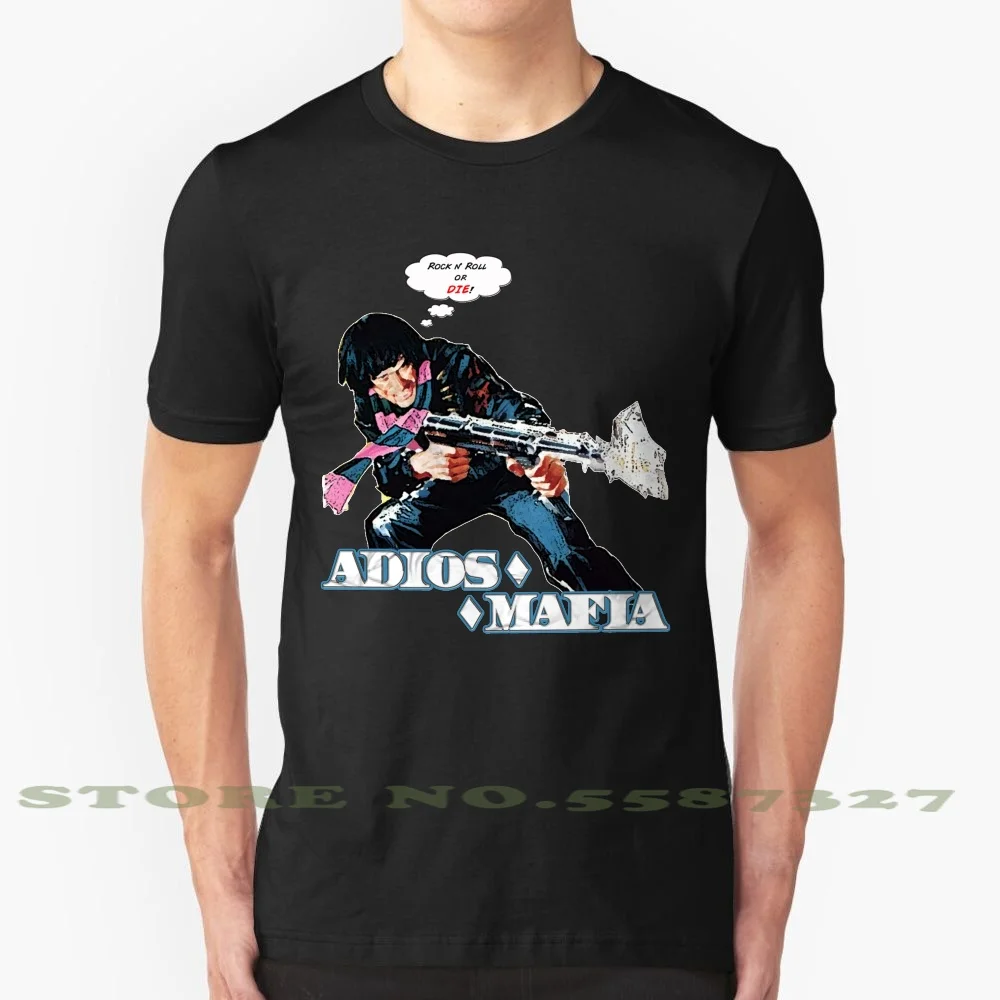 Adios Mafia - Rock N' Roll Or Die! Black White Tshirt For Men Women Il Gobbo Tomas Milian Adios Mafia Adios Mafia