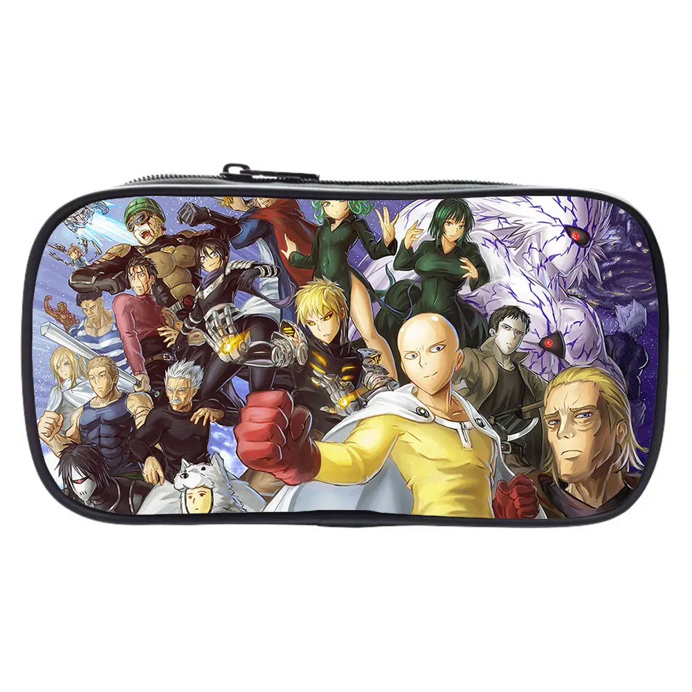 One Punch Man Pencil Case Wallet Student Zippers School Supplies Stationery Boys Girls Storage Bag Gifts