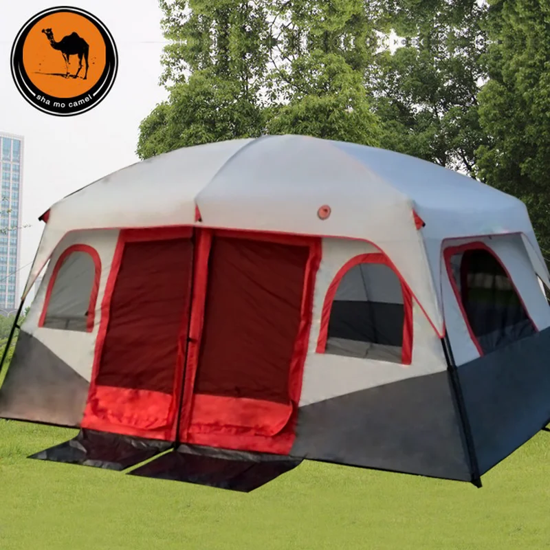 Double Layer Waterproof Camping Tent, Large Gazebo, Double Layer, 2 Bedroom, 6-12 Person Use, New Arrival, High Quality