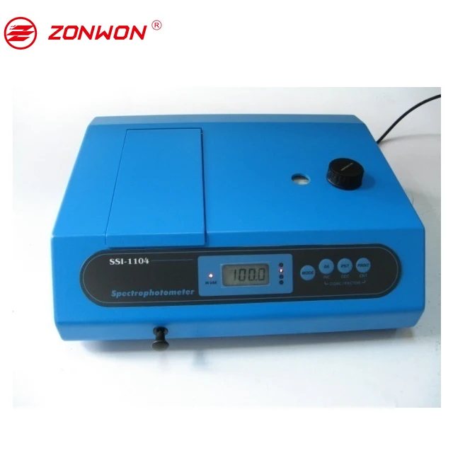 Reliable performance 1200 lines/mm grating 320 and 1000nm SSI-1104 330 and 1000nm SSI-1103 single beam visible spectrophotometer