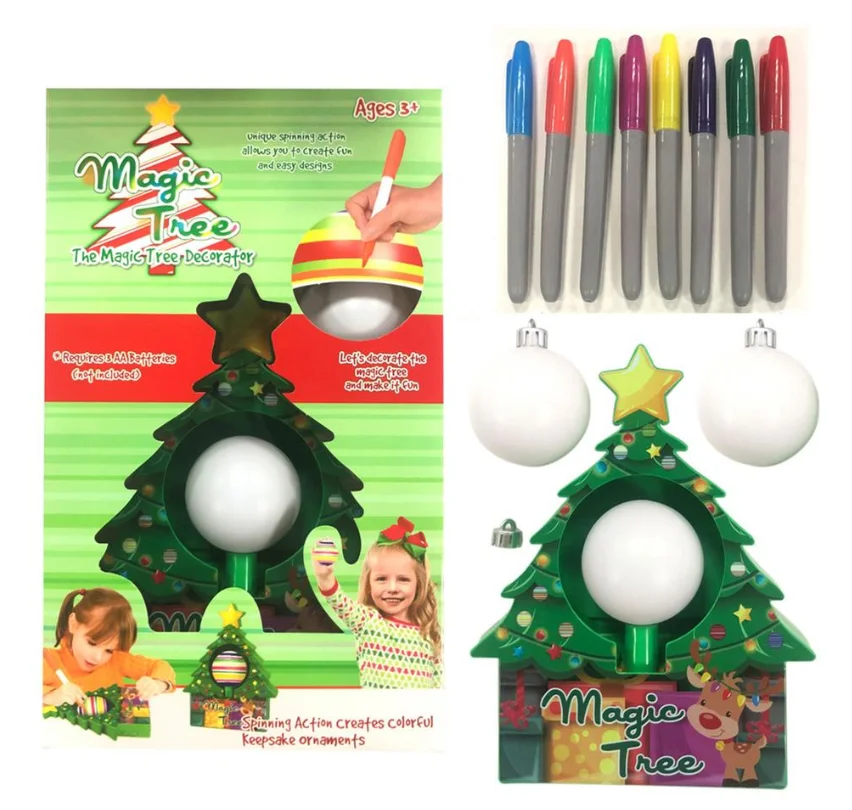 DIY Craft Magic Christmas Tree ตกแต่งเครื่องประดับภาพวาดเครื่องมือเด็กการเรียนรู้การศึกษาของขวัญของเล่น