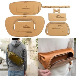 1Set FAI DA TE di Carta Kraft Modello Nuovo di Modo Borsa Tracolla Petto Borsa Artigianale In Pelle Modello FAI DA TE Stencil Modello di Cucitura 38cm * 17.5 centimetri