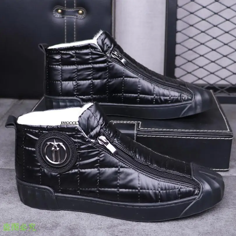 NEW Men's casual moccasins crease resistant vamp high-grade buckle double zipper bump proof head work shoes brand designer L3