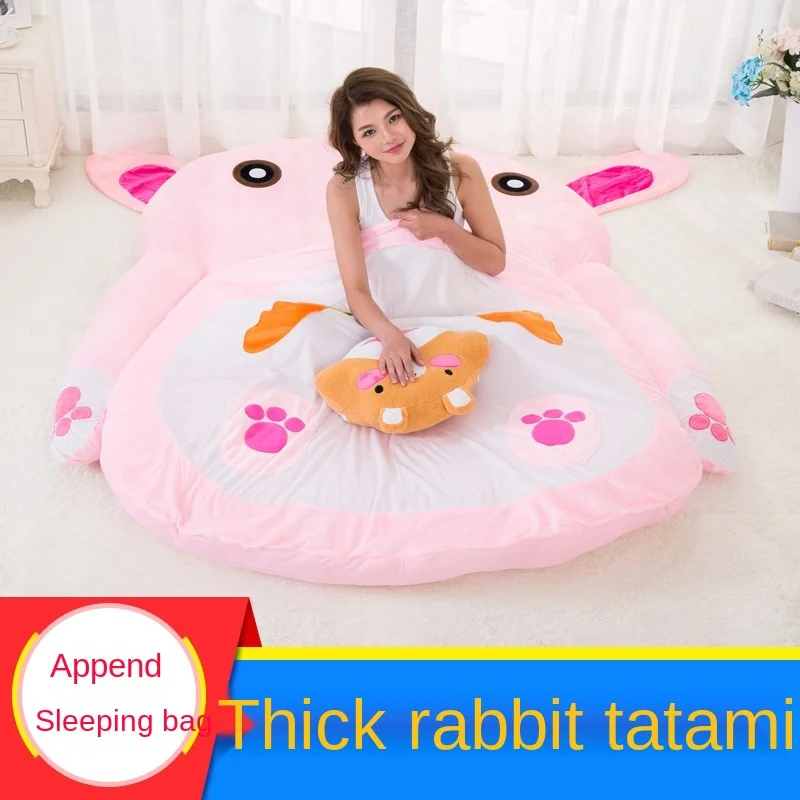 Rabbit Lazy Sofa Bed Cartoon Lovely Tatami Mattress Folding Bedroom Single Floor Double Thickened Mattress