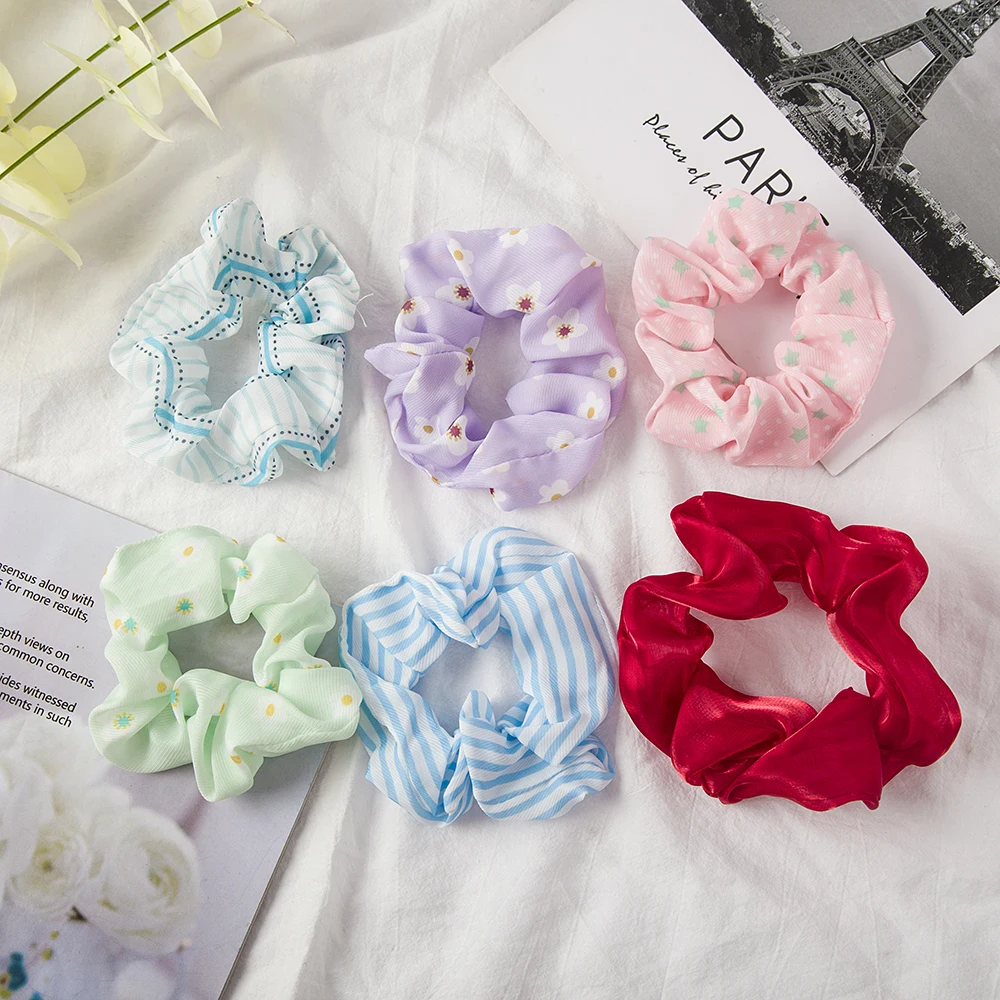 3/5/6 Set Satin Scrunchies Elastic Rubber Hair Tie Bands Women Headband Girl Hairband Female Hair Accessories Ponytail Holders