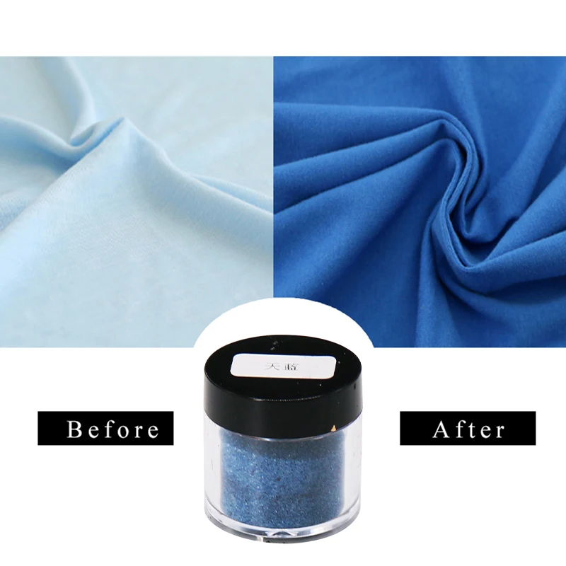 Teinture pour Tissu Bleu Ciel, Pigment pour Rénovation de Vêtements, Plume de Coton et Bambou, Bouteille de 10g