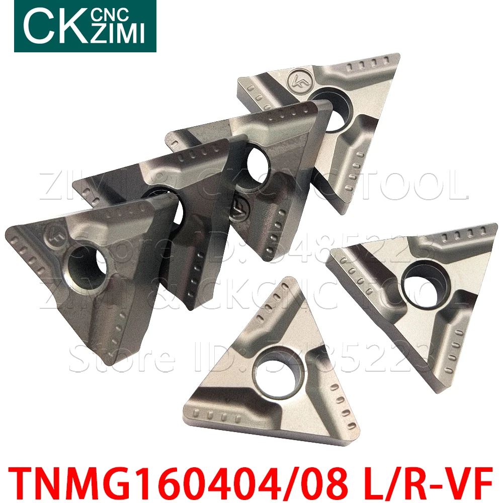 TNMG-insertos de Cermet de carburo de TNMG160404R-VF, 1604 TNMG160404L-VF, herramientas de ranurado Triangular, herramientas de torno de Metal CNC