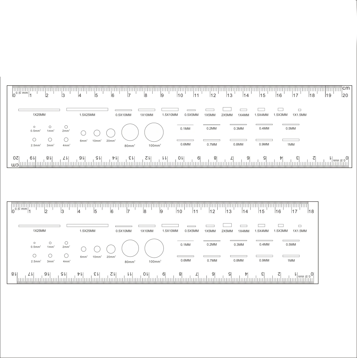 Gauge Point Gauge pellicola trasparente Stain Card confronto Card Stain Crack Contrast PET contrast ruler