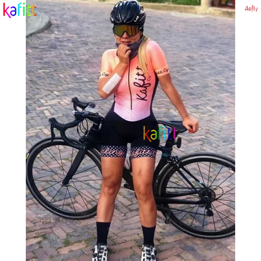 2021 Kafitt Fashion Clothes Triathlon Cycling Skinsuit Sets Go Pro Macaquinho Ciclismo Feminino Bicycle Jumpsuit Kits Swimsuit