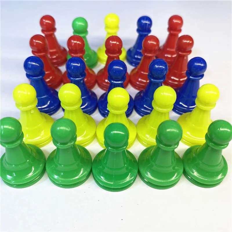 100Pieces/pack Plastic Chess Pawn Pieces Card Games Chess Parts Accessories For Game Component Tabletop Markers 4 Colors