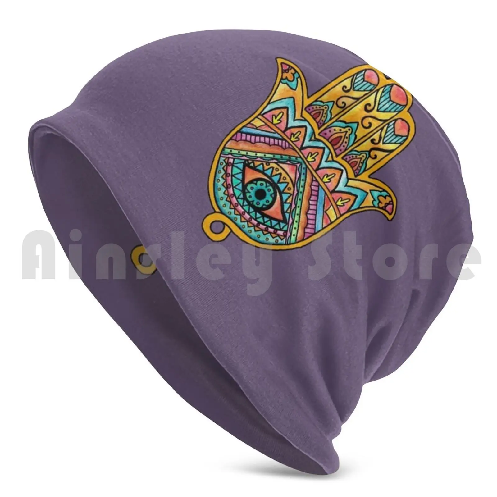 Hamsa Symbol Beanies Pullover Cap Comfortable Jewish Jewish Jew Israel Hebrew Star Of David Judaism Peaceful