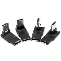 Adaptateur de données femelle vers micro USB mâle à angle droit, 90 magasins USB résistants, prise de connecteur micro USB, 5 broches