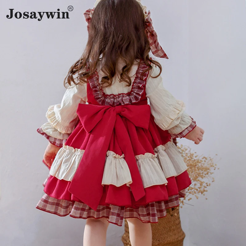 Vestido de fiesta de princesa Lolita para niñas, Vestido de manga larga para bebés, Vestido de novia informal para Navidad, Vestido de baile para