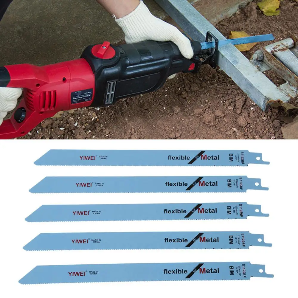 5 Stück s1122bf Säbels äge blätter 227mm 9 "zum Schneiden von Metall und Holz