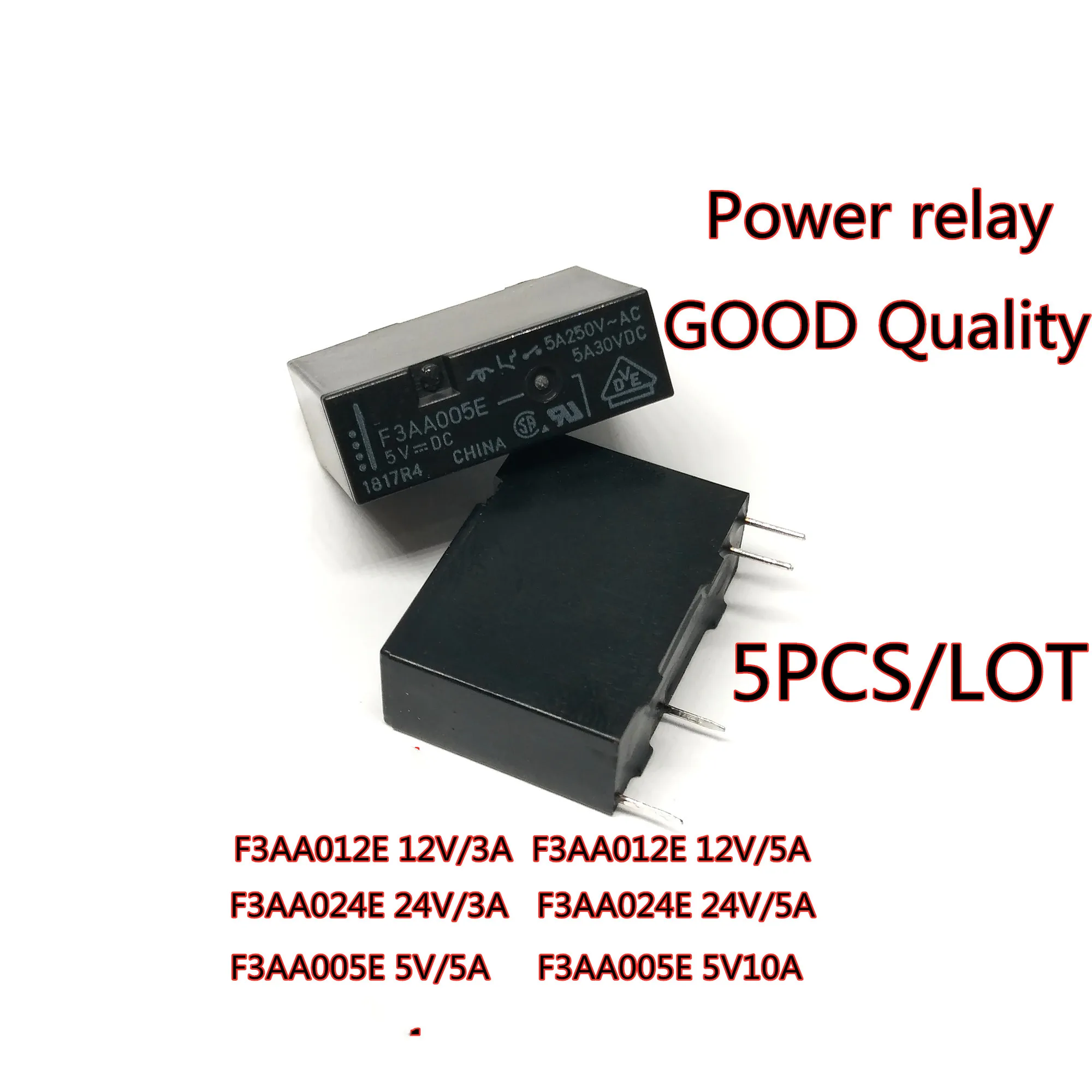 

5PCS/LOT F3AA024E Relay F3AA012E F3AA005E Normally Open 4P 3A/5A/10A Relay DIP-4 New In Stock Original Quality 100%