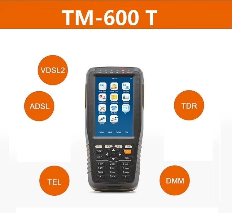 Handheld TM-600T with TDR funcion VDSL VDSL2 Tester ADSL WAN & LAN Tester xDSL Line Test Equipment