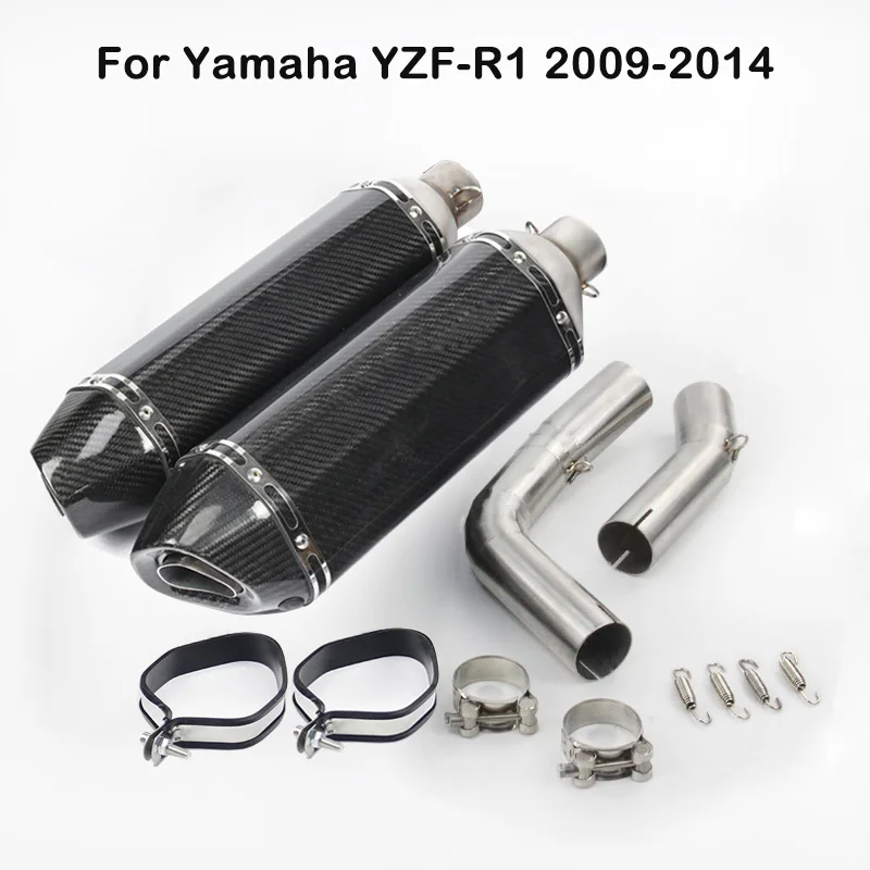 

For Yamaha YZF R1 2009-2014 Motorcycle Exhaust Muffler Tube Carbon Fiber Mid Link Connect Pipe