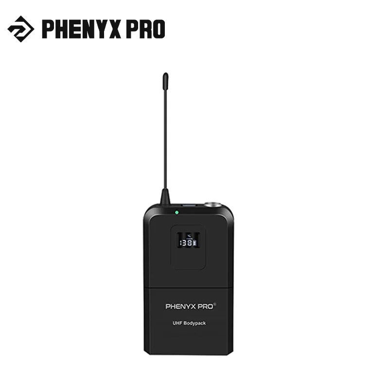 

Phenyx pro UHF Bodypack Microphone for PTU-71/PTU-7000/PTU-6000, with Selectable Frequencies, Mute Function (PWB-7)