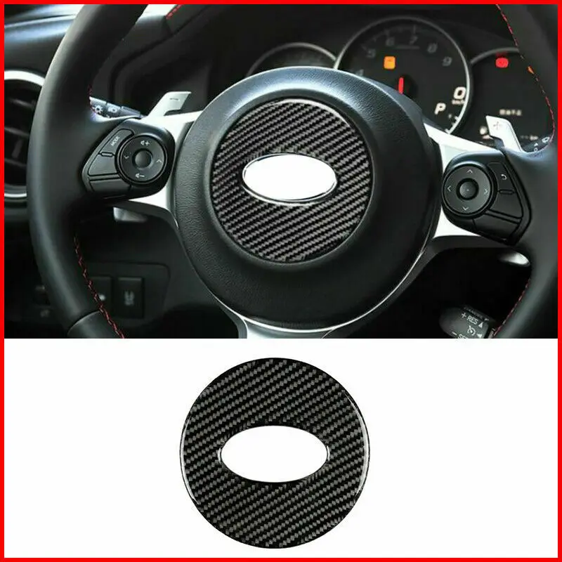 

Carbon Fiber Car Interior Steering Wheel Cove Stickers for Subaru BRZ Toyota 86 2013-2017