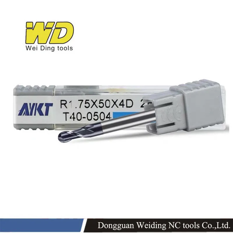 CNC Machine Snijgereedschappen Rvs HRC58 2 Fluiten Kogelfrees Wolfraamcarbide Cutter CNC Router Bit Frees