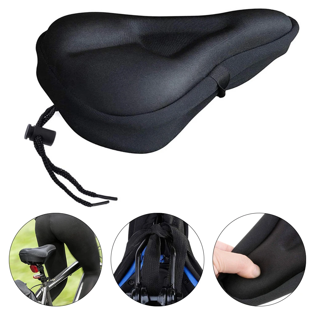 11x7 inch Premium Cycling Bike Gel Seat Cushion Cover Comfortable Super Soft Bicycle Saddle Pad for  Class/Outdoor Bicycles