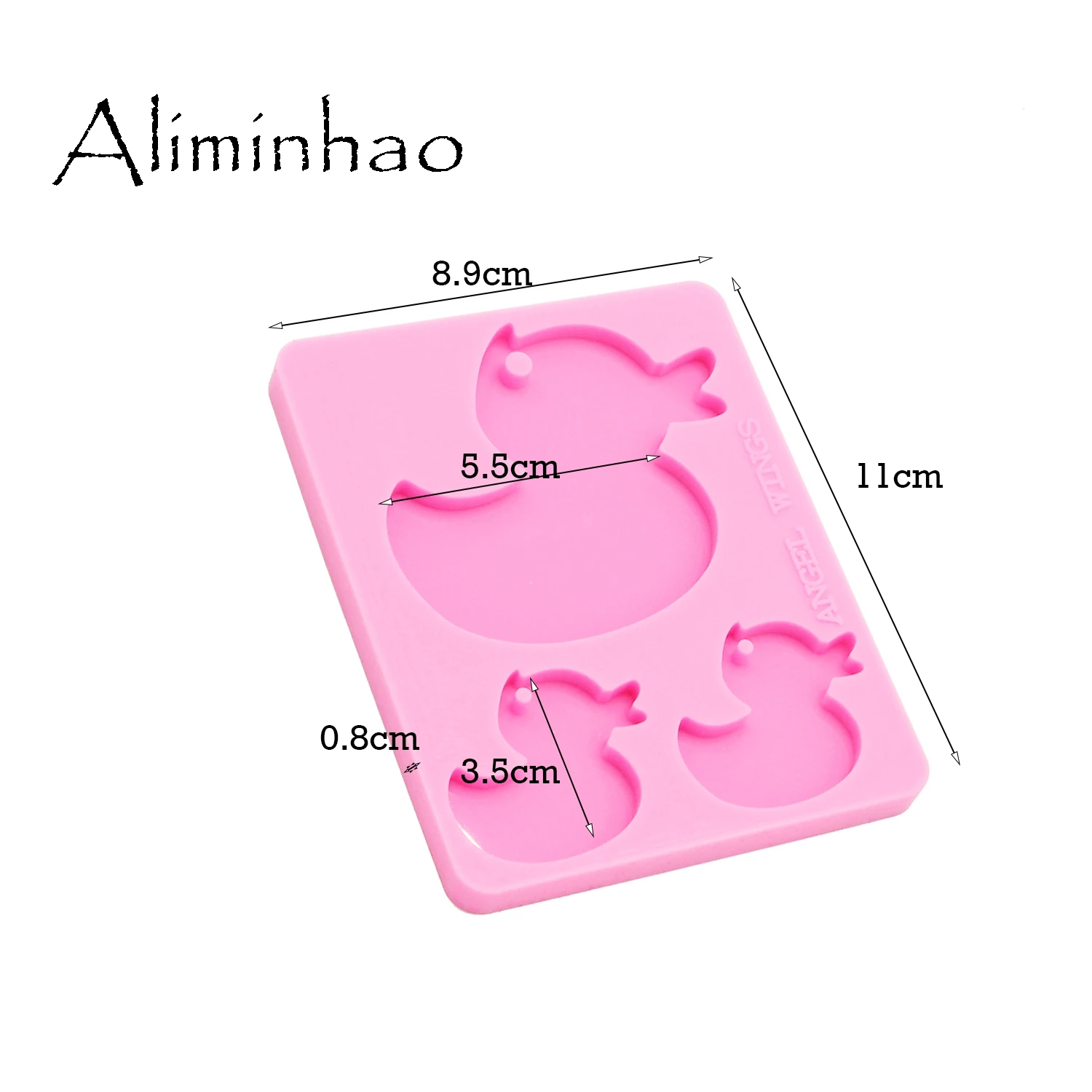 DY0121 Shiny duck mother/baby family Keychain silicone molds DIY epoxy resin molds for jewelry Decorative Craft Mold wholesale