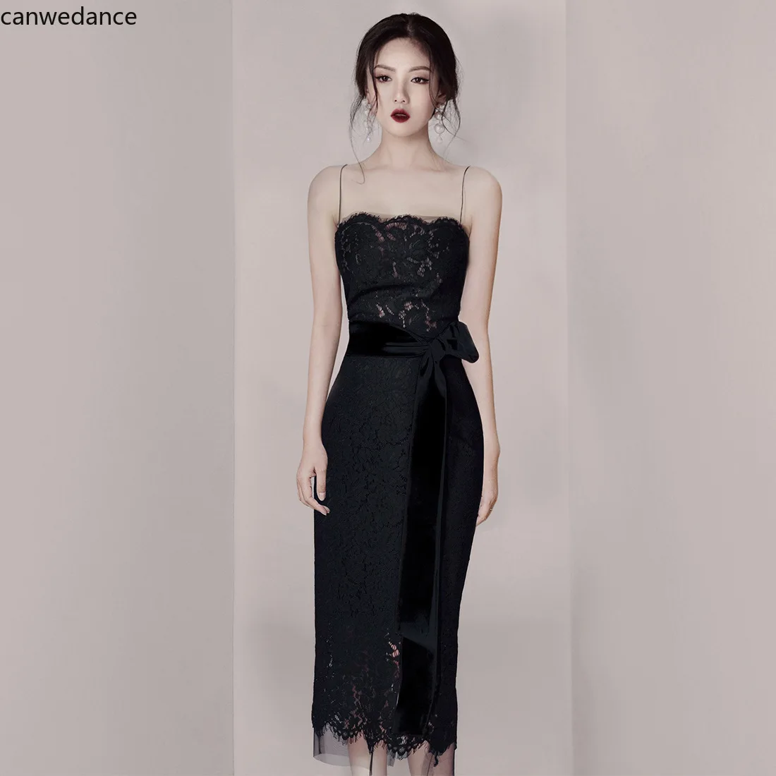 

2020 Women Fashion High Quality prom Sashes Slim Long Dresses Newest Design Ladies Sleeveless Black Sexy Spaghetti Strap Dress