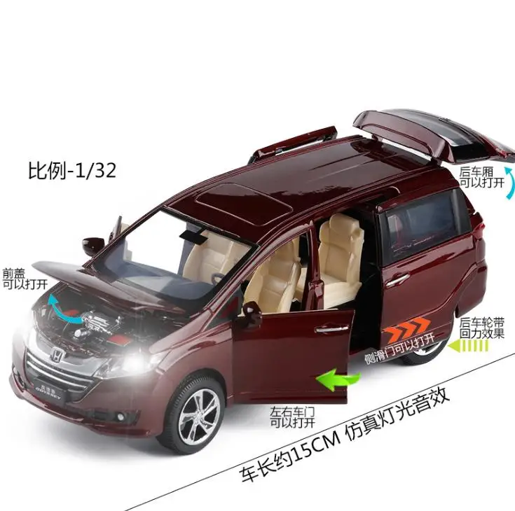 honda odyssey toy car  Diecast Metal Model CAR Toys for kids children Sound Lighting Pull Back gifts collection hobby