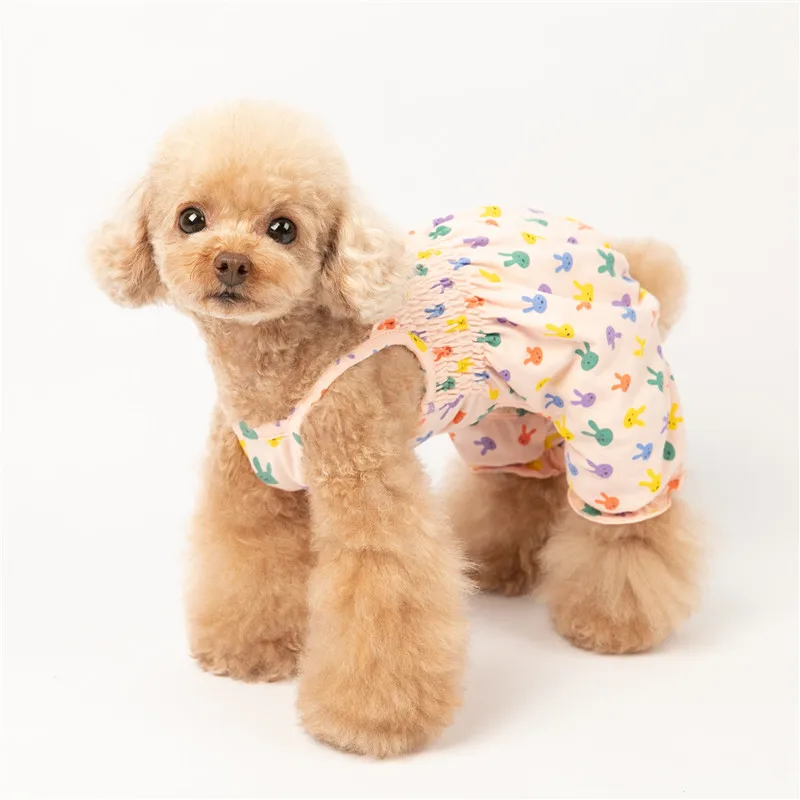 Pets Products Supplies Clothes Cute Rabbit Pattern Jumpsuit For Small Puppy Dogs