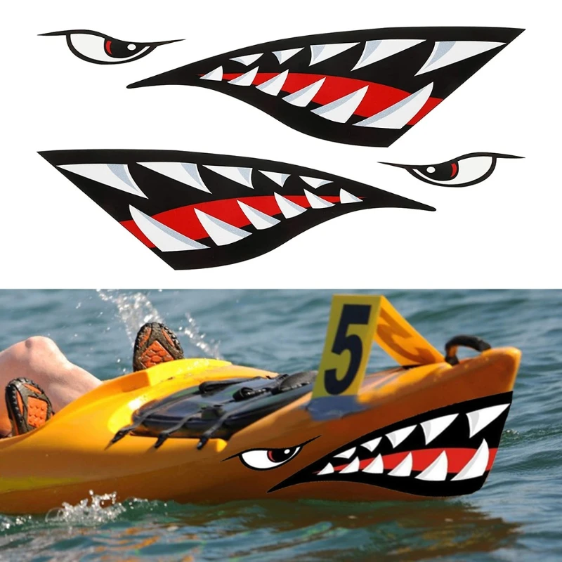 Kayak Shark Sticker Waterproof Stickers Decal Canoe Dinghy Marine Boat Car Automobiles Body DIY Stickers