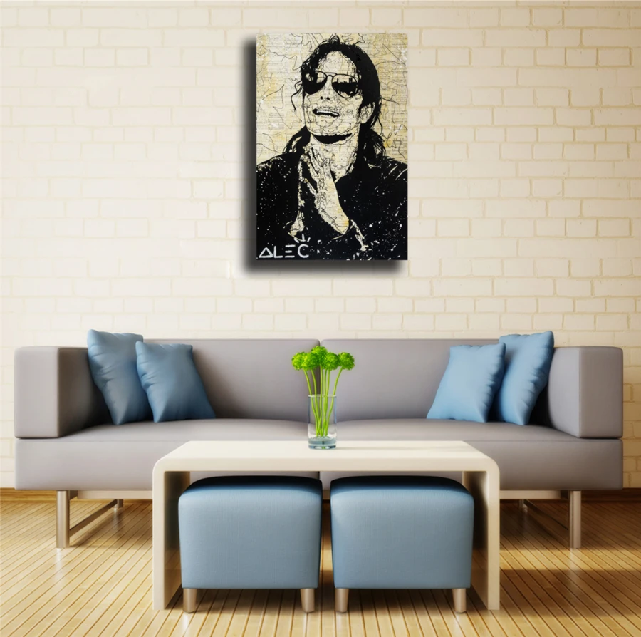 Alec Monopolys Michael Jackson HD Wall Art Canvas Poster Print Canvas Painting Decorative for Office Living Room Home Decor