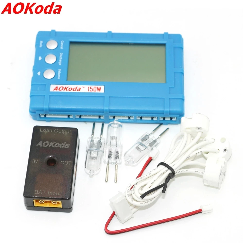 AOKoda 5W 150W 3 W 1 RC 2s-6s akumulator Lipo-bateria Fe Balancer LCD wskaźnik napięcia rozładowania akumulatora