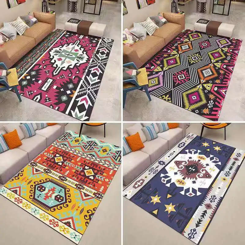 

Bohemian Manual Art Carpets for Living Room Bedroom Area Rugs Kids Room play Mats Home Decor Floor Rug Flannel 3D Printed Carpet