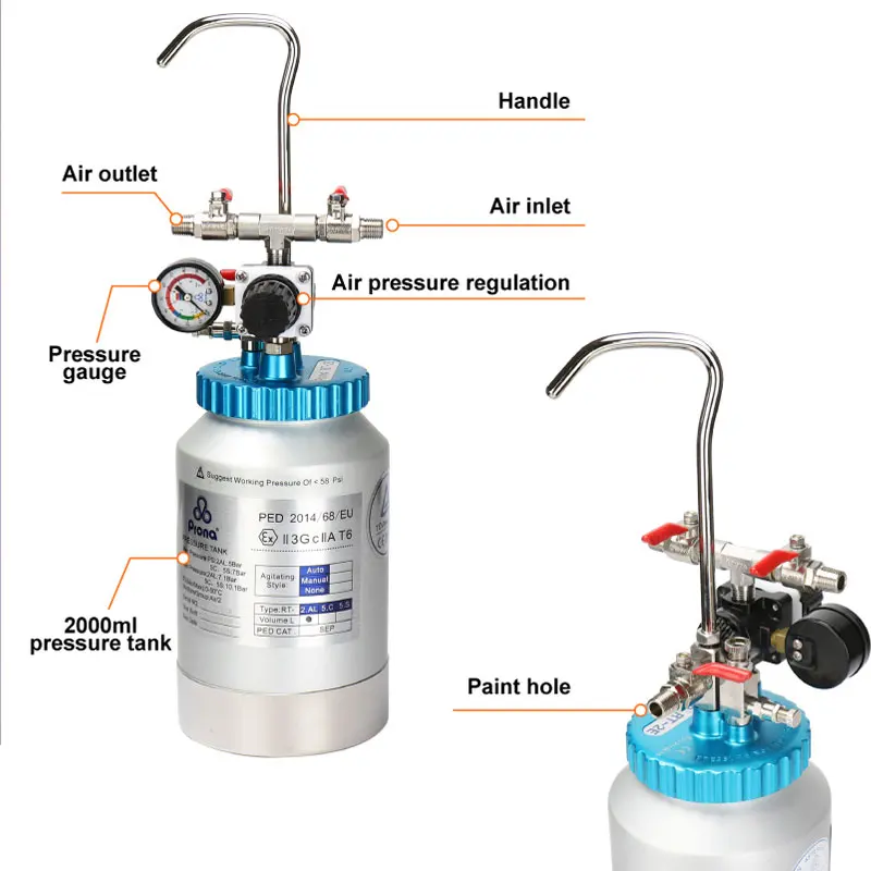 Mould Release Spray Gun System Sprayer With RT-2E 2 Liter Tank Pneumatic Tool Hand Manual Sprayer With Hose