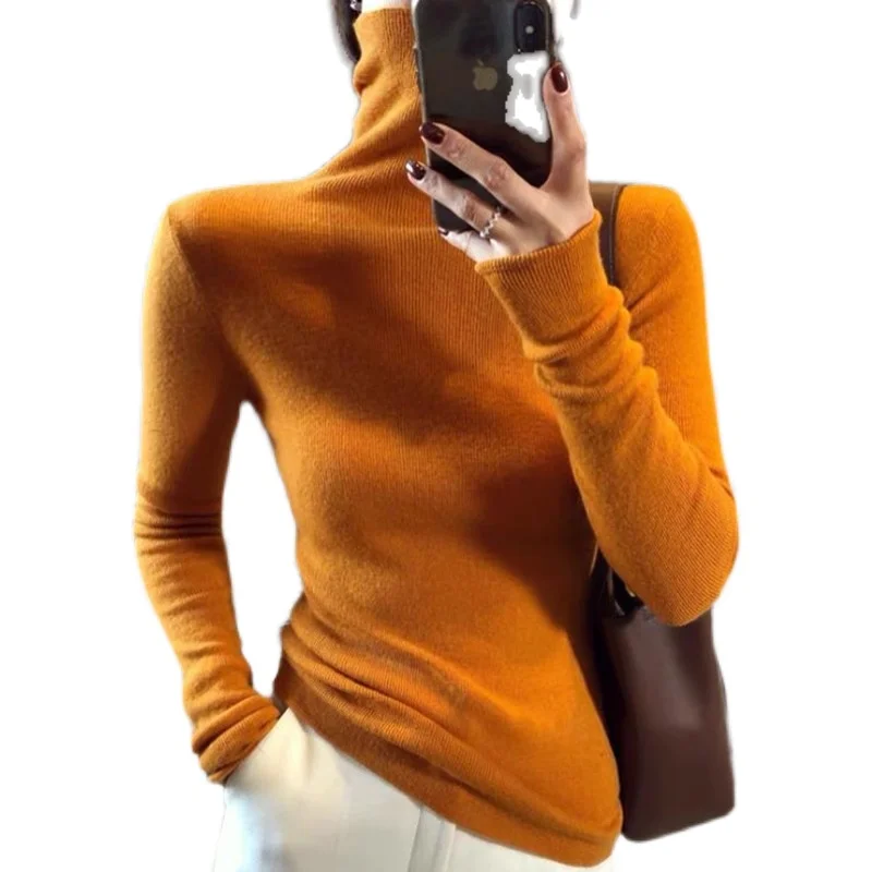 Turtleneck Cashmere Thick Sweater Women Wnter Jumpers Knit Female Long Sleeve Slim Pullover Soft Warm Pull Femme Tops Purple