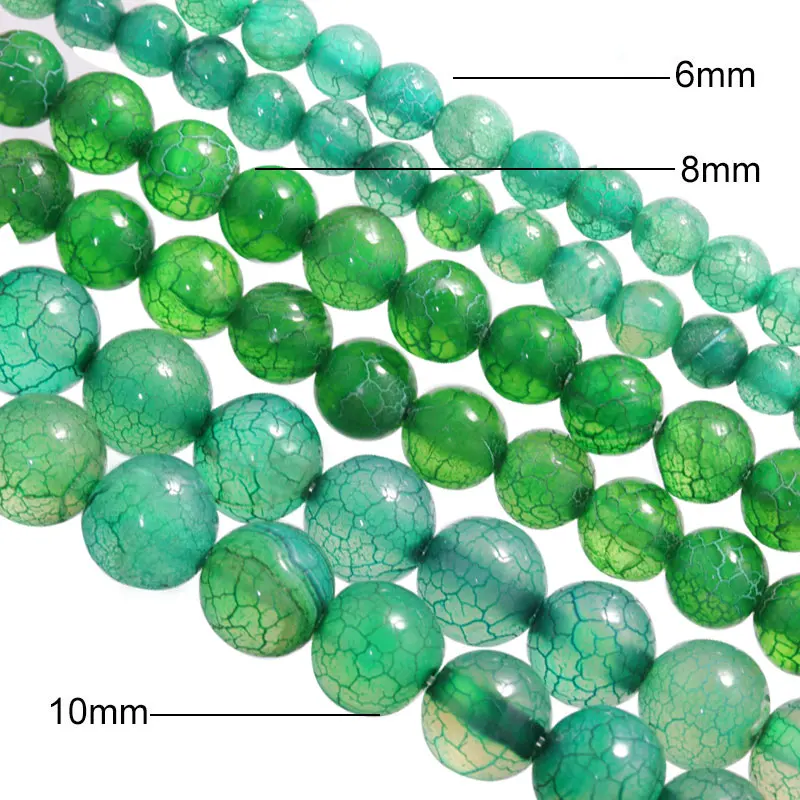 35-95pcs/Bag Moire Patterns Green Agate stone beads For Jewelry Making DIY Bracelet Necklace Accessories 15''