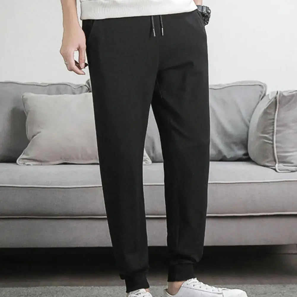 Pantalones de felpa con cintura elástica para hombre, pantalón grueso de Color sólido para uso diario, Primavera